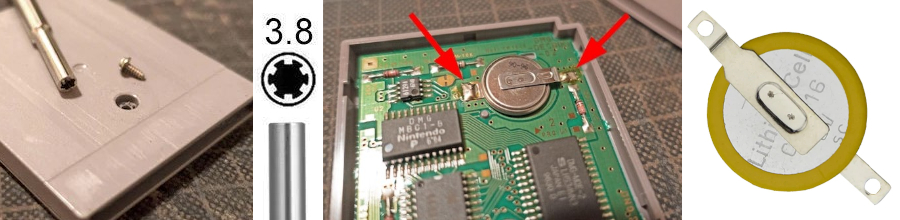 Game Boy Color (GB / GBC) Spielbatterie ersetzen