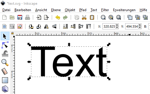 Inkscape Text in Grafik umwandeln