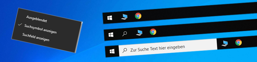 Suchefeld in Windows 10 Taskleiste entfernen